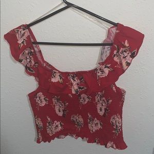 Floral off shoulder shirt